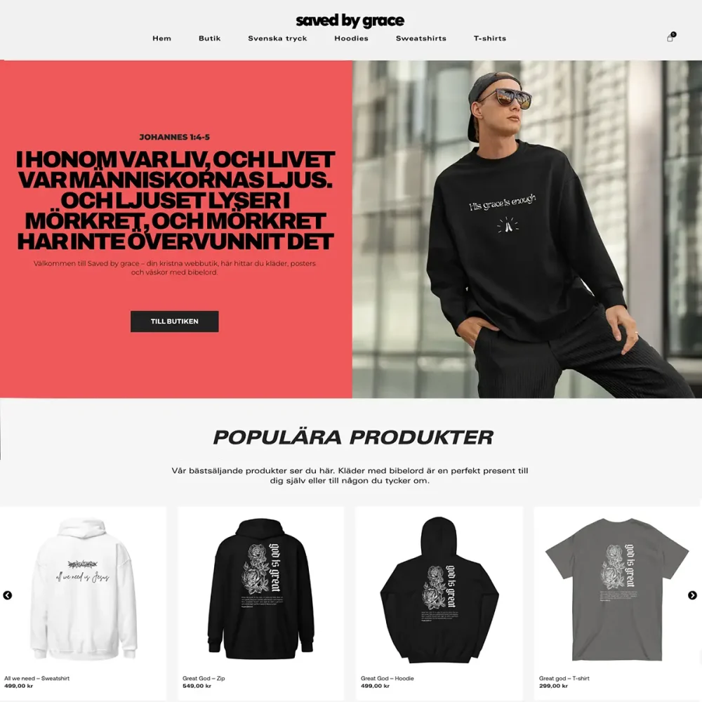 Savedbygrace.se Kundcase "design och webb"